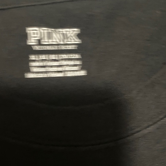 PINK Victoria's Secret Black Long Sleeve Tee with Floral Design - Picture 2 of 3